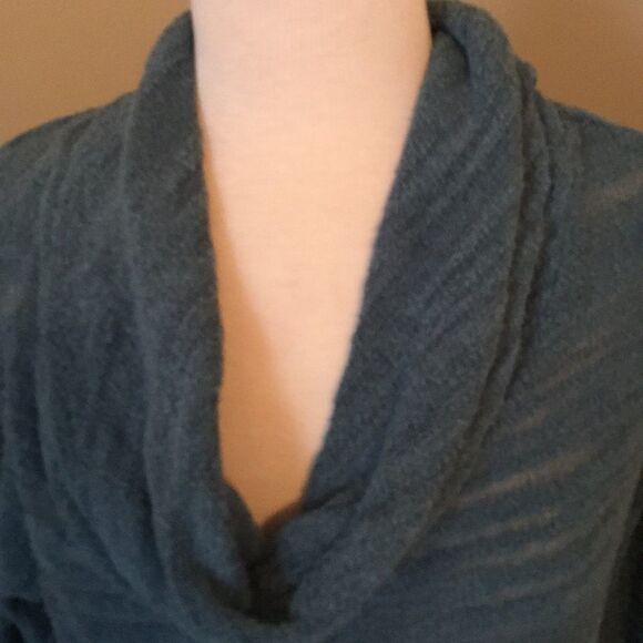 Free People Blue Knit Collar Long Sweater Small - Picture 2 of 6